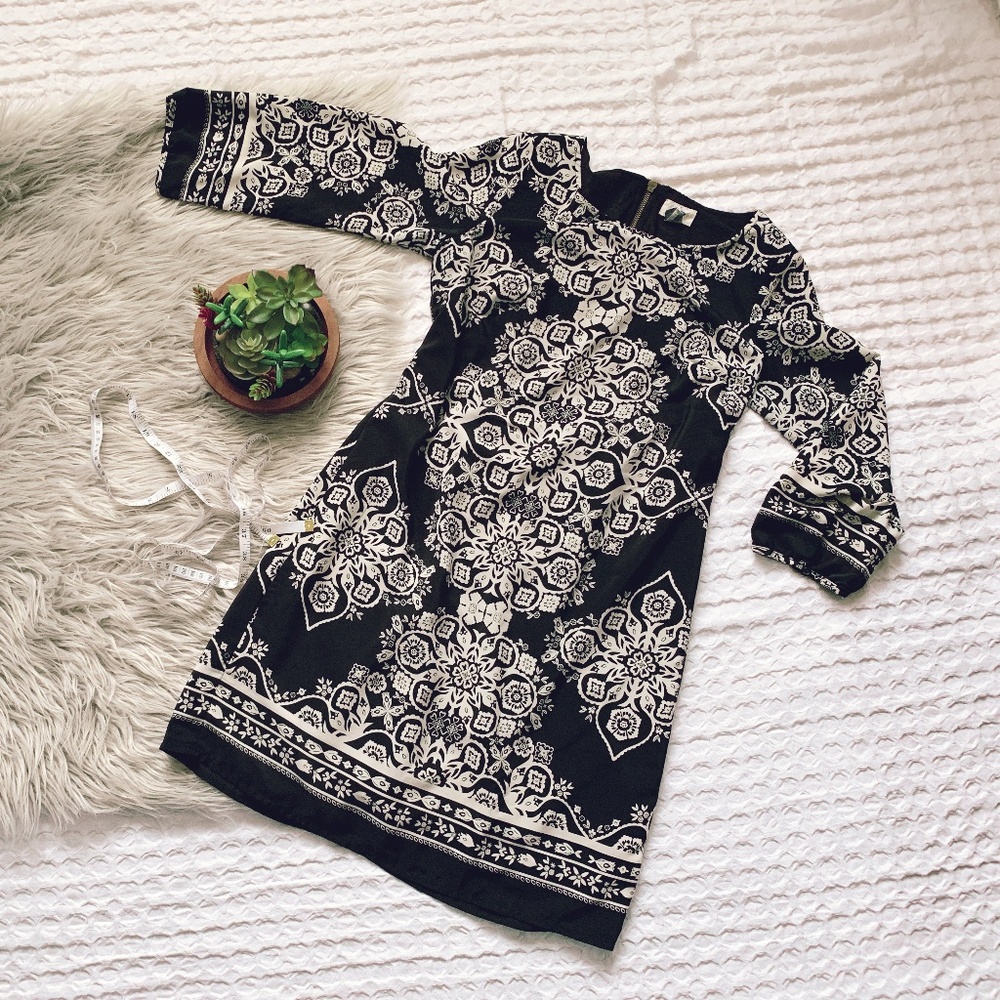 Old Navy Black White Floral Dress